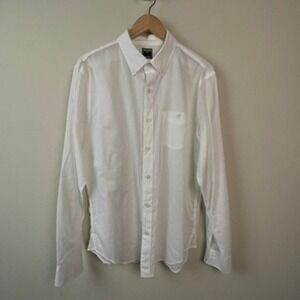 Todd Snyder Button Down Shirt Men L White Long Sleeve Lightweight Cotton Classic